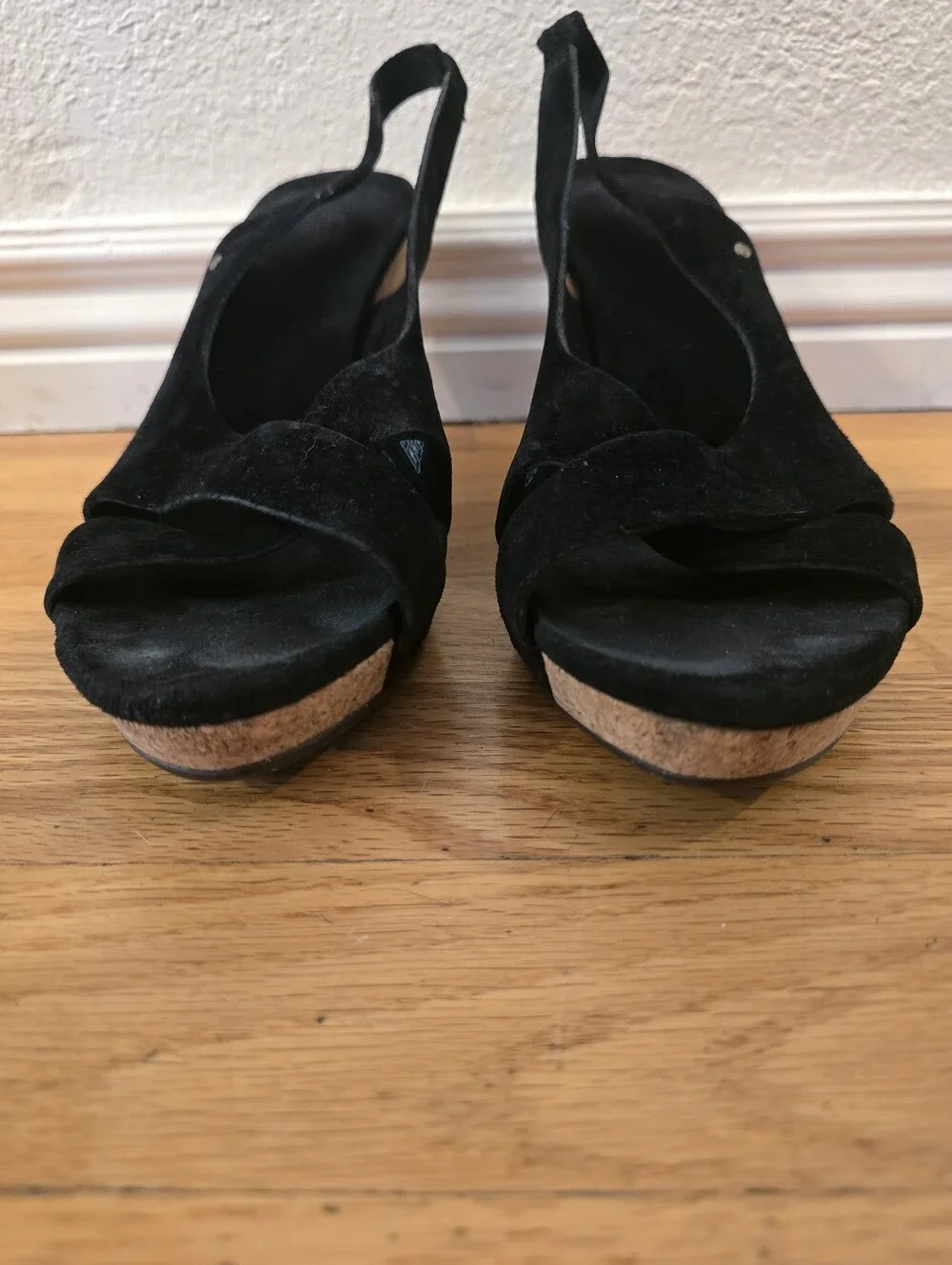 UGG Women's Black Suede Slingback Sandals